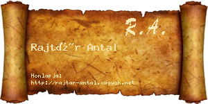 Rajtár Antal névjegykártya